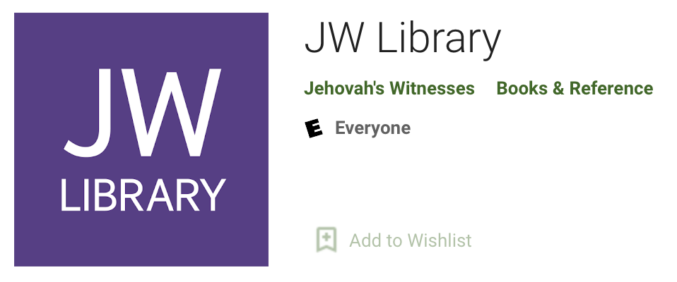 JW Library application mobile dans le Play Store